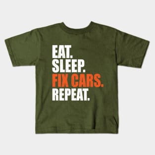 Eat Sleep Fix Cars Repeat Auto Mechanic Kids T-Shirt